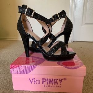 Sparkly Black Heels